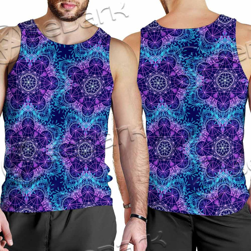 Sacred Geometric Pattern Metatron Cube SED-0983 Men Tank-tops