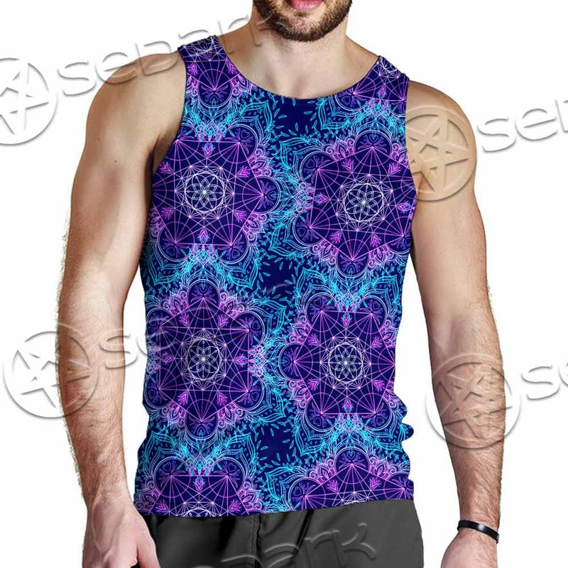 Sacred Geometric Pattern Metatron Cube SED-0983 Men Tank-tops