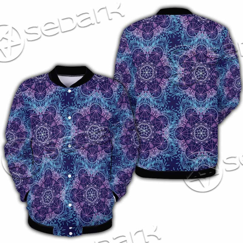 Sacred Geometric Pattern Metatron Cube SED-0983 Button Jacket