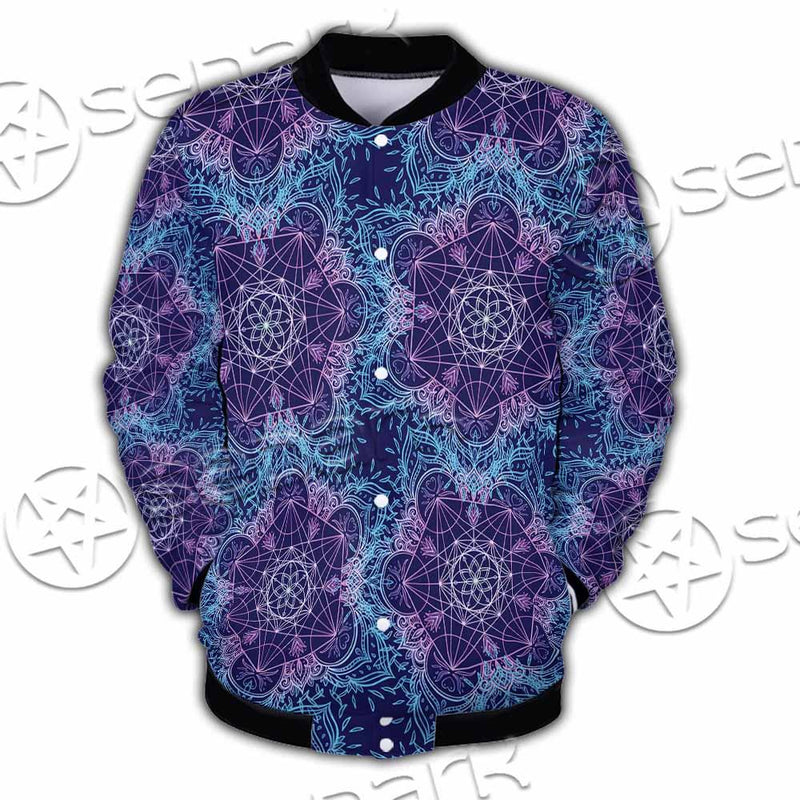 Sacred Geometric Pattern Metatron Cube SED-0983 Button Jacket