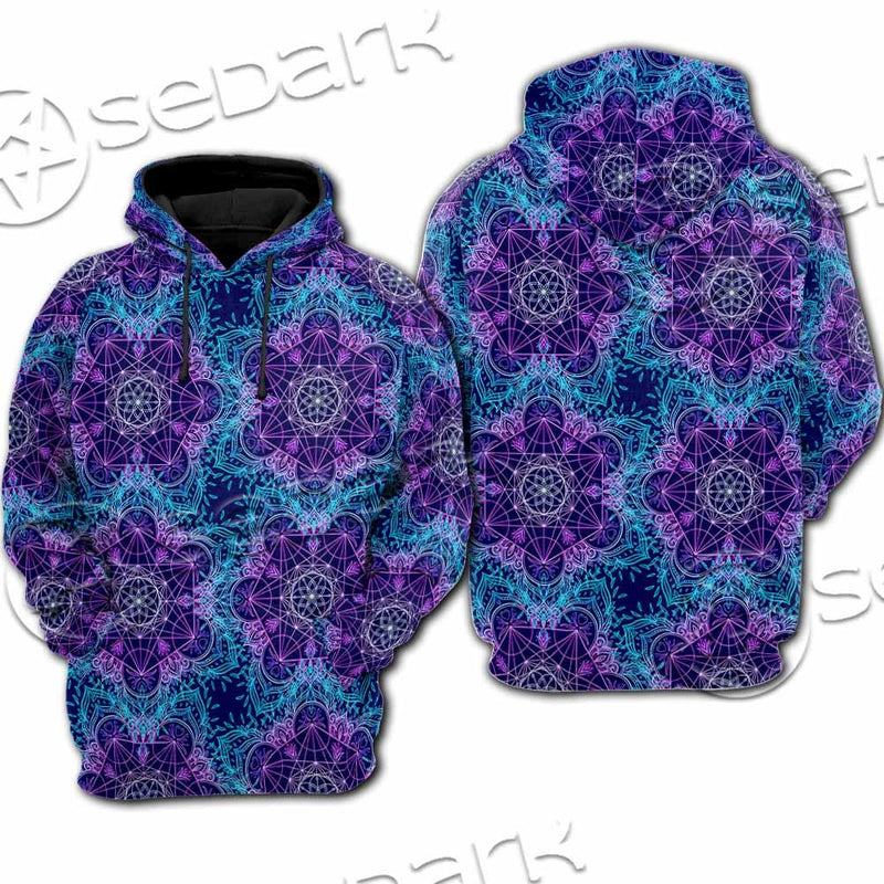 Sacred Geometric Pattern Metatron Cube SED-0983 Hoodie & Zip Hoodie Raglan