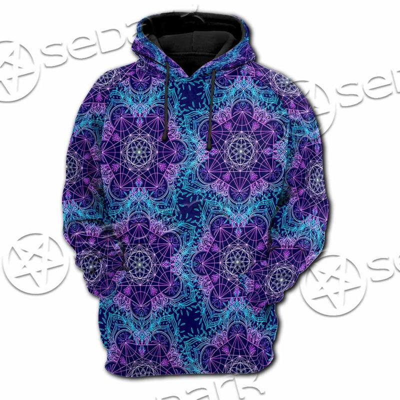 Sacred Geometric Pattern Metatron Cube SED-0983 Hoodie & Zip Hoodie Raglan