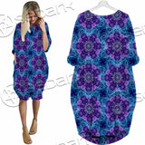 Sacred Geometric Pattern Metatron Cube SED-0983 Batwing Pocket Dress