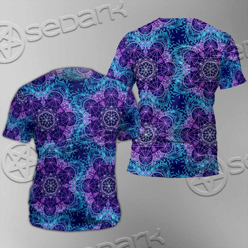 Sacred Geometric Pattern Metatron Cube SED-0983 Unisex T-shirt