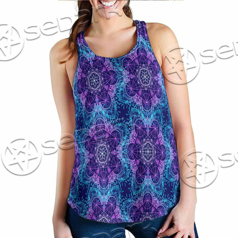 Sacred Geometric Pattern Metatron Cube SED-0983 Women Tank Top