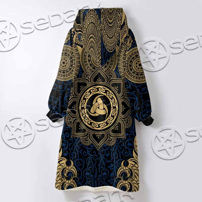Odin Rune Celtic Shield SED-0989 Oversized Sherpa Blanket Hoodie