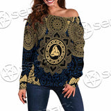 Odin Rune Celtic Shield SED-0989 Off Shoulder Sweaters