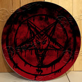 Baphomet pentagram Round Wooden Sign