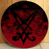 Baphomet lucifer Round Wooden Sign
