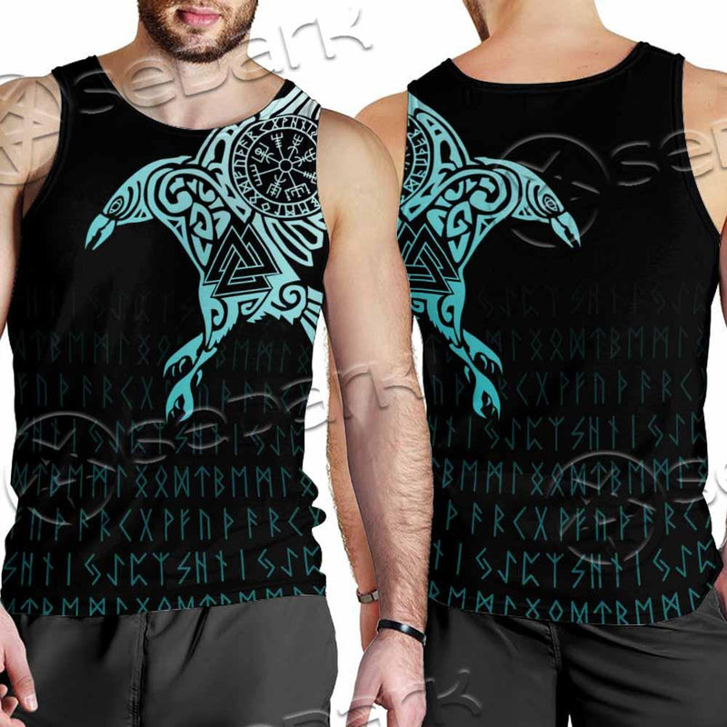 Vikings The Raven Of Odin Tattoo SED-0990 Men Tank-tops