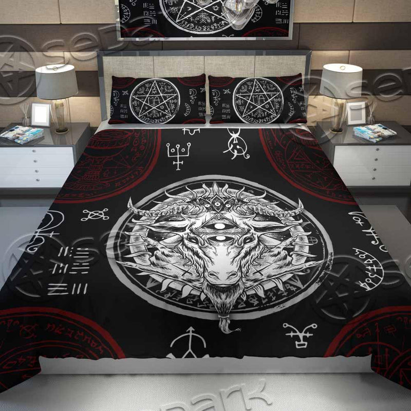 Horned Baphomet Upside Down Cross SED-0991 Bed set