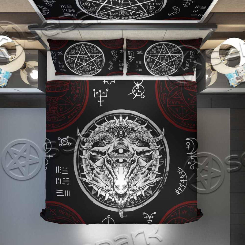 Horned Baphomet Upside Down Cross SED-0991 Bed set