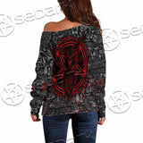 Bloody Goat Head SED-0992 Off Shoulder Sweaters