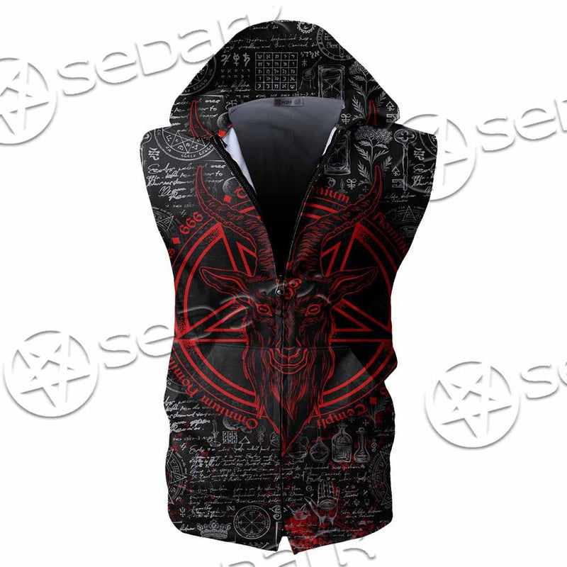 Bloody Goat Head SED-0992 Zip Sleeveless Hoodie