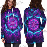 Cosmic Of Purple And Black Laser Lights SED-0995 Hoodie Dress