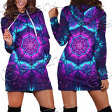 Cosmic Of Purple And Black Laser Lights SED-0995 Hoodie Dress