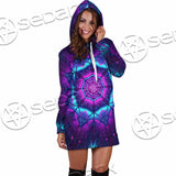 Cosmic Of Purple And Black Laser Lights SED-0995 Hoodie Dress