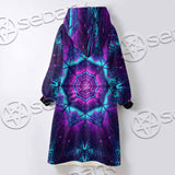 Cosmic Of Purple And Black Laser Lights SED-0995 Oversized Sherpa Blanket Hoodie