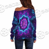 Cosmic Of Purple And Black Laser Lights SED-0995 Off Shoulder Sweaters