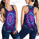 Cosmic Of Purple And Black Laser Lights SED-0995 Women Tank Top