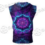 Cosmic Of Purple And Black Laser Lights SED-0995 Zip Sleeveless Hoodie