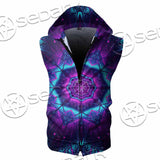 Cosmic Of Purple And Black Laser Lights SED-0995 Zip Sleeveless Hoodie