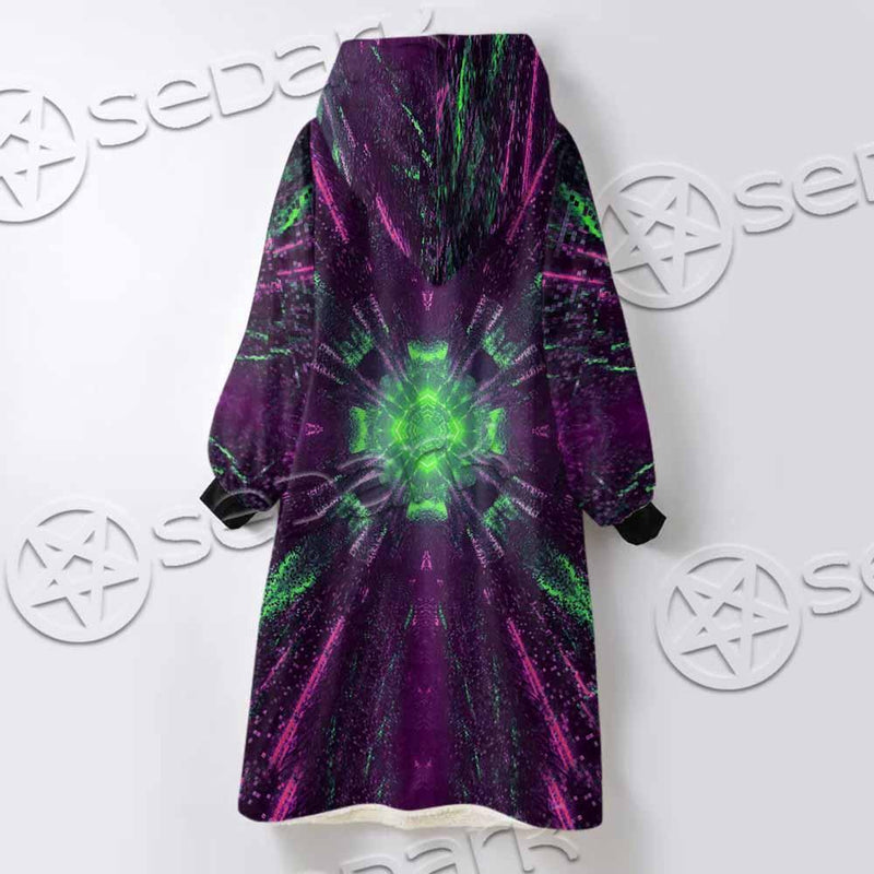 Futuristic Science-Fiction Abstract SED-0996 Oversized Sherpa Blanket Hoodie