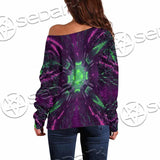 Futuristic Science-Fiction Abstract SED-0996 Off Shoulder Sweaters
