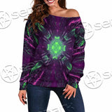 Futuristic Science-Fiction Abstract SED-0996 Off Shoulder Sweaters
