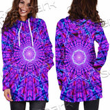 Psychedelic Glowing Abstract Neon Light SED-0997 Hoodie Dress