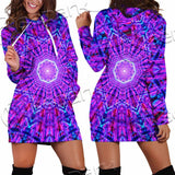 Psychedelic Glowing Abstract Neon Light SED-0997 Hoodie Dress