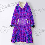 Psychedelic Glowing Abstract Neon Light SED-0997 Oversized Sherpa Blanket Hoodie