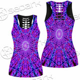 Psychedelic Glowing Abstract Neon Light SED-0997 Women Tank Top