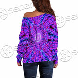 Psychedelic Glowing Abstract Neon Light SED-0997 Off Shoulder Sweaters