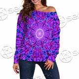 Psychedelic Glowing Abstract Neon Light SED-0997 Off Shoulder Sweaters