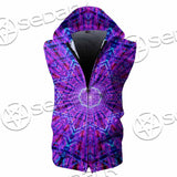 Psychedelic Glowing Abstract Neon Light SED-0997 Zip Sleeveless Hoodie