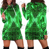 Abstract Psychedelic Corridor Pattern SED-0998 Hoodie Dress