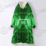 Abstract Psychedelic Corridor Pattern SED-0998 Oversized Sherpa Blanket Hoodie