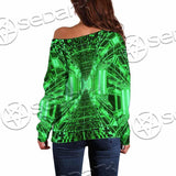 Abstract Psychedelic Corridor Pattern SED-0998 Off Shoulder Sweaters
