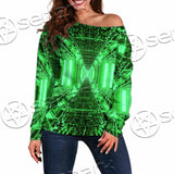 Abstract Psychedelic Corridor Pattern SED-0998 Off Shoulder Sweaters