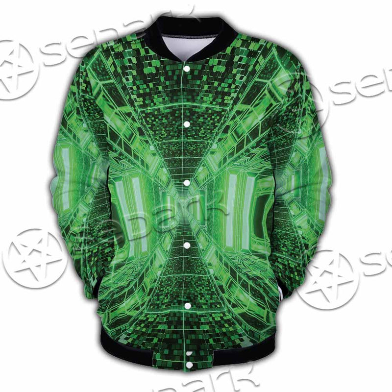 Abstract Psychedelic Corridor Pattern SED-0998 Button Jacket