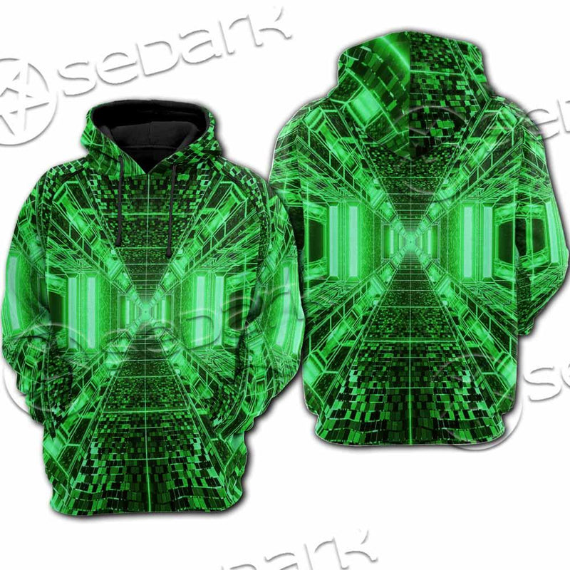 Abstract Psychedelic Corridor Pattern SED-0998 Hoodie & Zip Hoodie Raglan