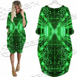 Abstract Psychedelic Corridor Pattern SED-0998 Batwing Pocket Dress