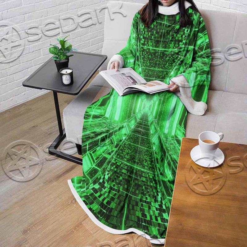 Abstract Psychedelic Corridor Pattern SED-0998 Sleeved Blanket