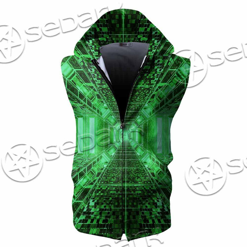 Abstract Psychedelic Corridor Pattern SED-0998 Zip Sleeveless Hoodie