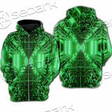Abstract Psychedelic Corridor Pattern SED-0998 Hoodie & Zip Hoodie Raglan
