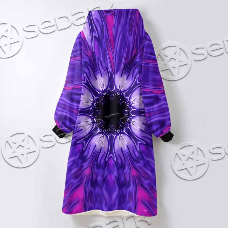 Cosmic With Purple Laser Lights SED-0999 Oversized Sherpa Blanket Hoodie