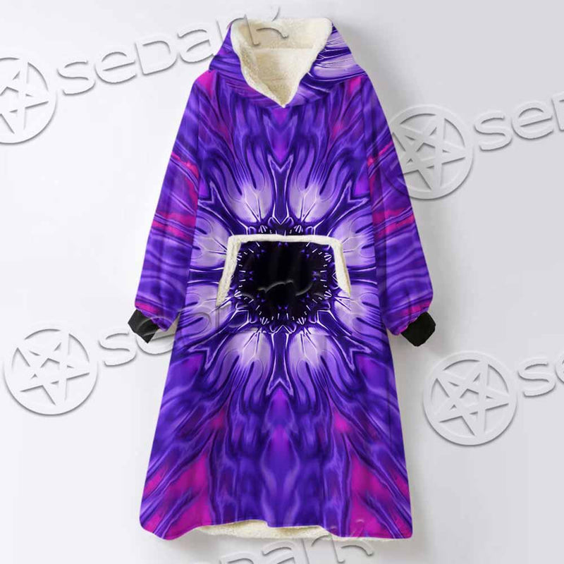 Cosmic With Purple Laser Lights SED-0999 Oversized Sherpa Blanket Hoodie