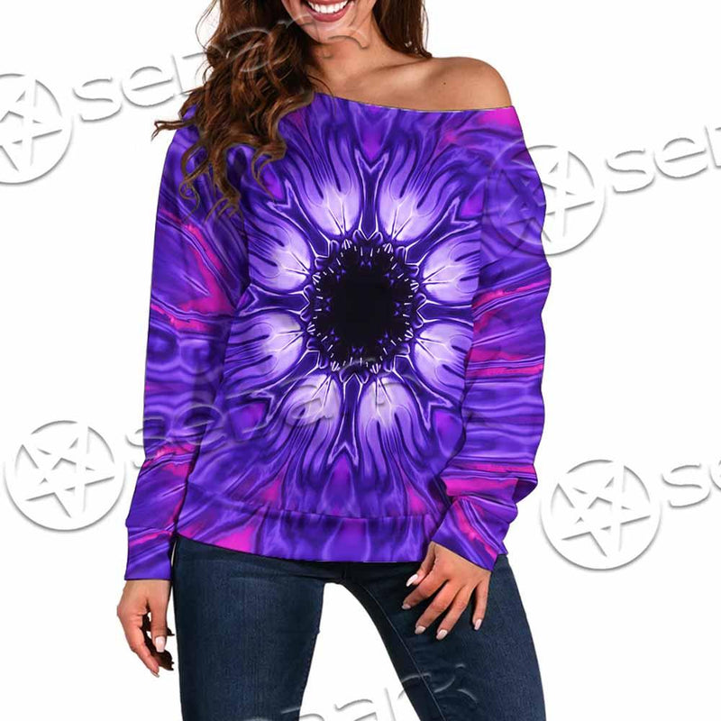 Cosmic With Purple Laser Lights SED-0999 Off Shoulder Sweaters