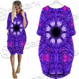 Cosmic With Purple Laser Lights SED-0999 Batwing Pocket Dress